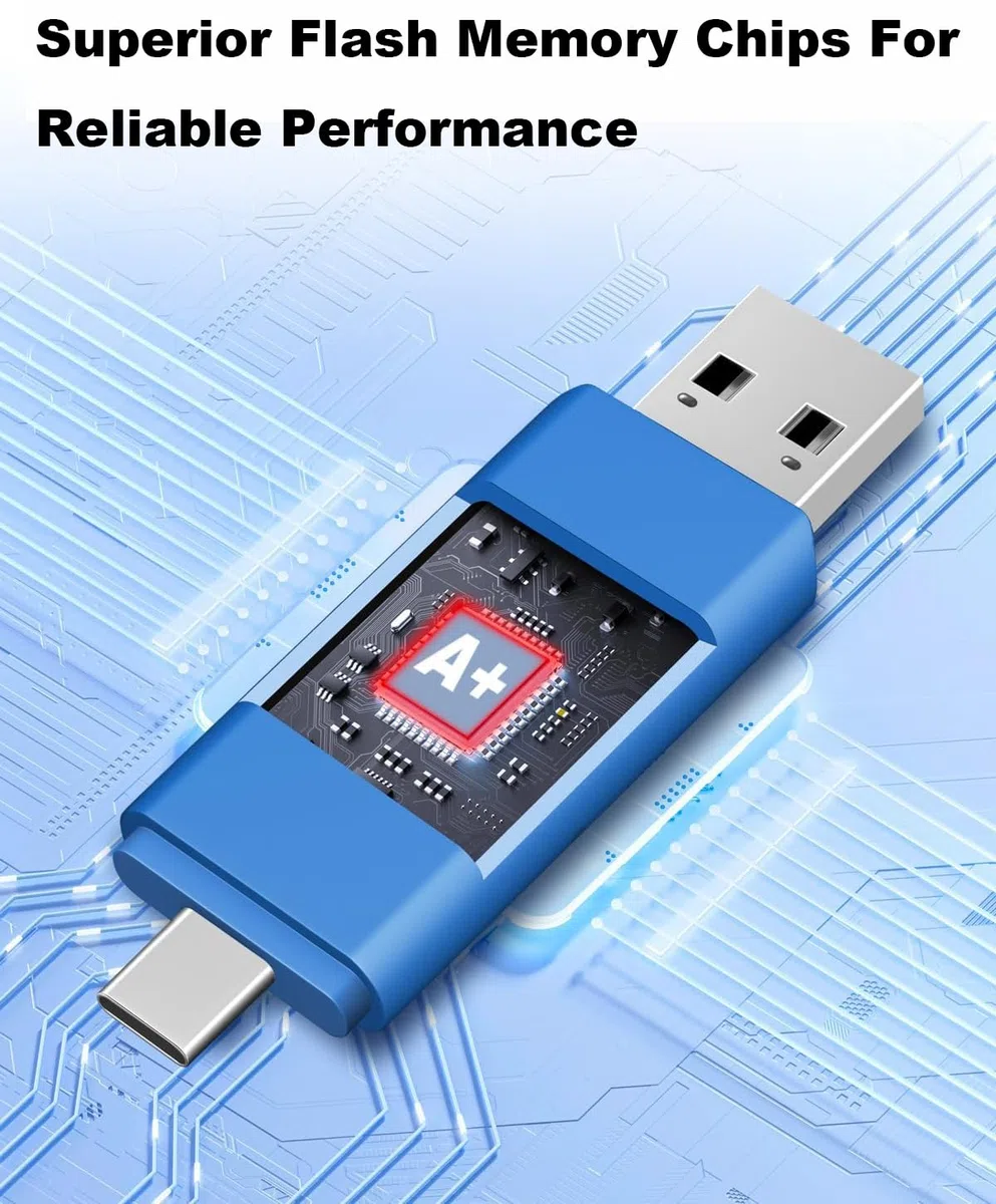 Lot de 5 clés USB C double USB 3.0 64 Go Design pivotant 2 en 1 pour smartphone Android, ordinateurs, MacBook, tablettes, PC