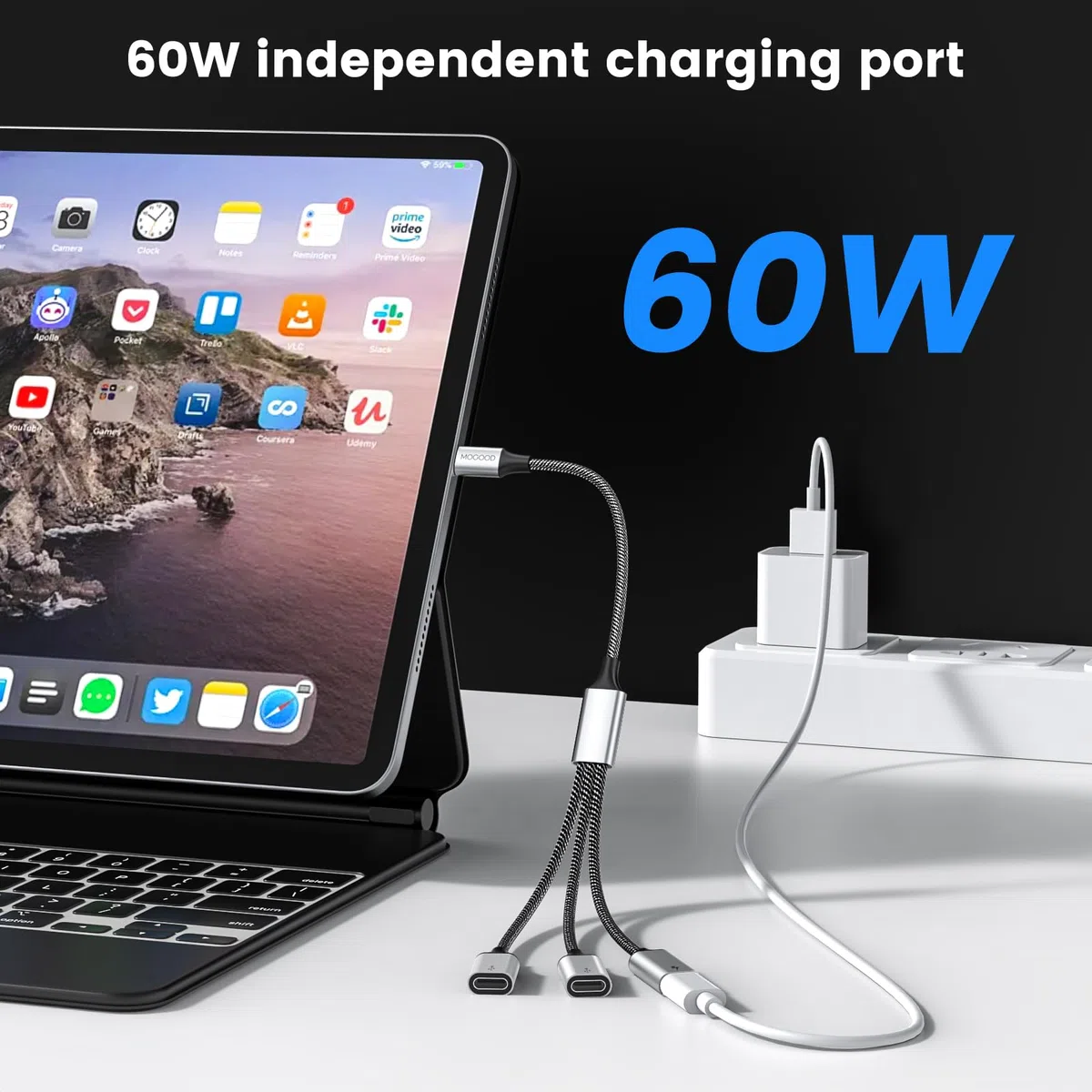 Adaptateur USB C vers USB C femelle, câble USB C mâle vers 3 USB-C femelles, adaptateur répartiteur d'alimentation pour Mac, Xbox One Series X/S, PS4, PS5, ordinateur portable (pas pour moniteur)