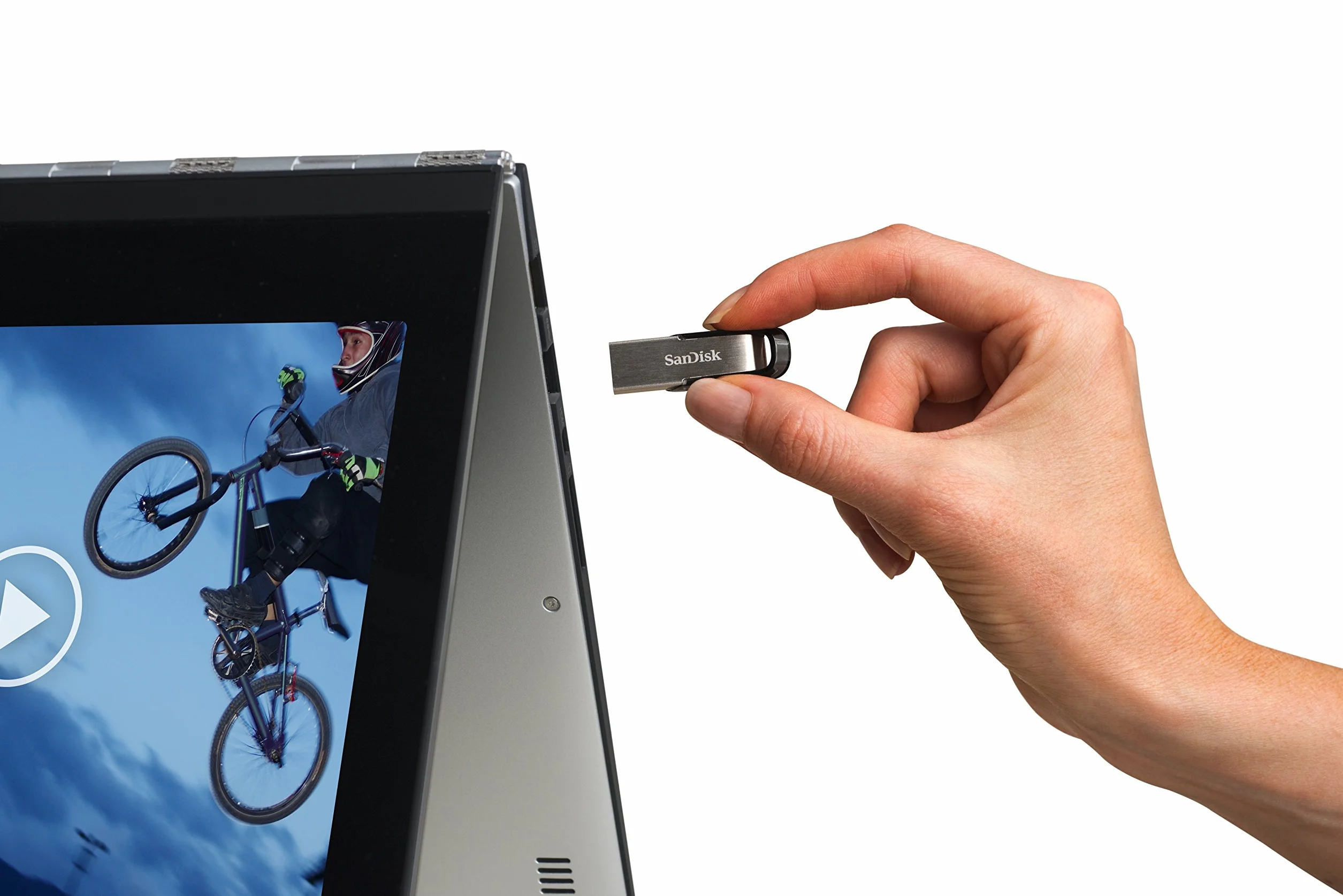 SanDisk Ultra Flair 128 Go Clé USB 3.0 Argent/Noir