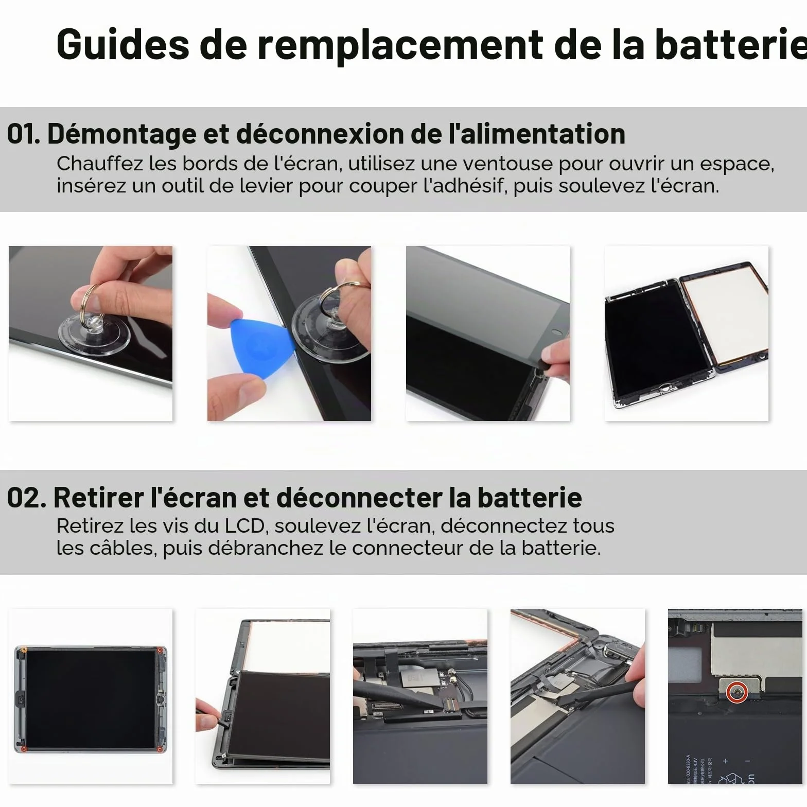 K KYUER A1484 Tablet Batterie pour iPad 5 6 7 8 9 Gen Air 1 2013