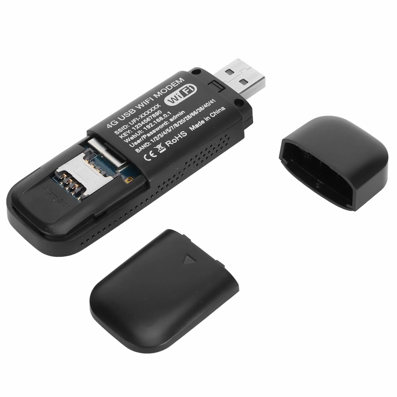 Stick USB 4G LTE Modem WLAN Mobile avec Slot Carte SIM Dongle Routeur 150 Mbit/s 8 Utilisateurs