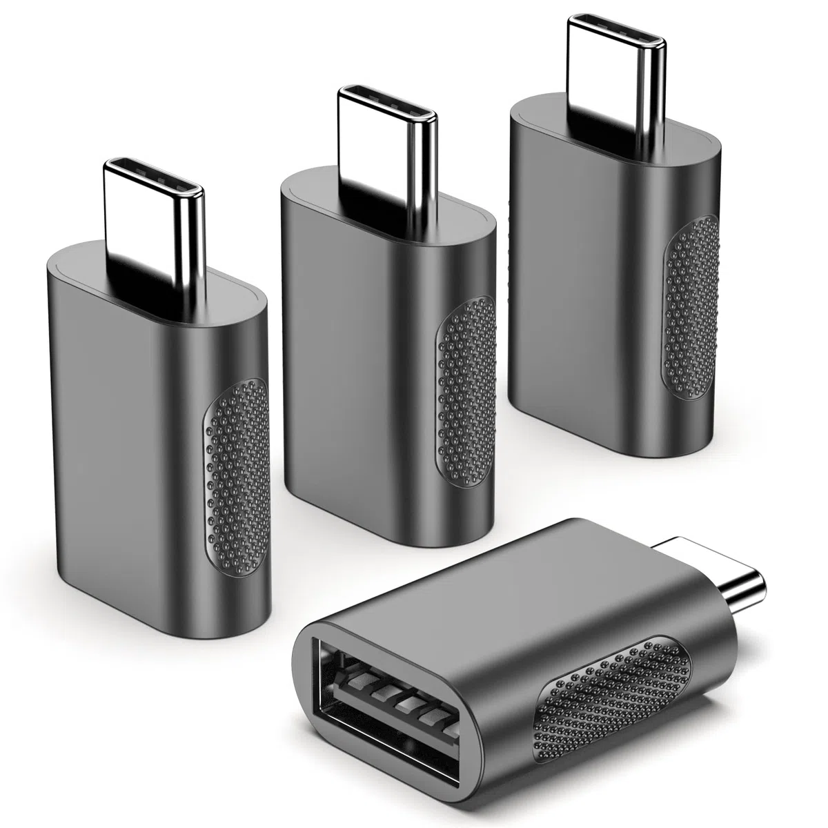 Lot de 4 adaptateurs USB C mâle vers USB femelle, adaptateur USB 3.0 femelle vers Thunderbolt 4/3 compatible avec MacBook Pro, Chromebook, Surface Book, Cellphon et autres appareils de type C