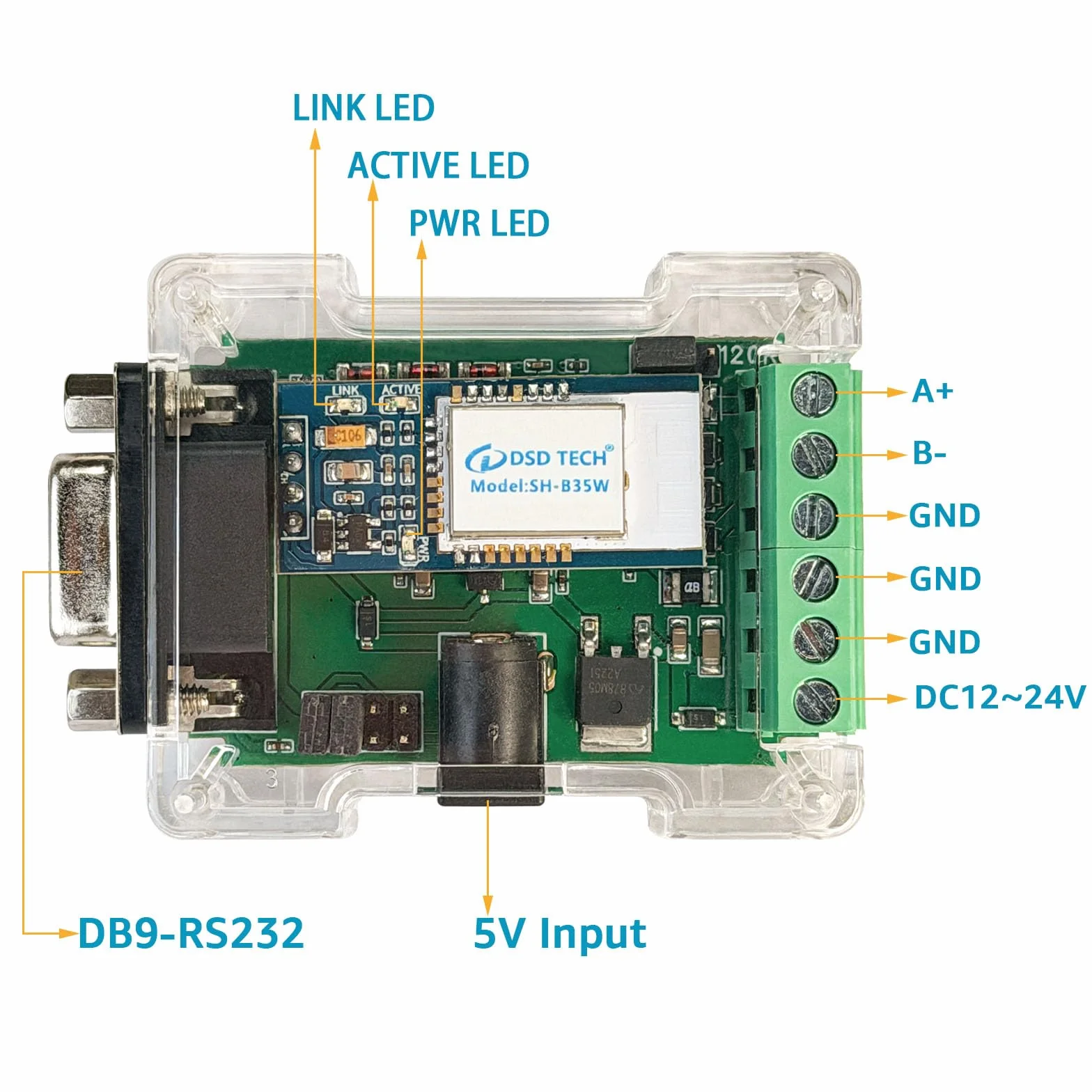 DSD TECH SH-B35W Adaptateur WiFi vers RS485 RS232 DTU