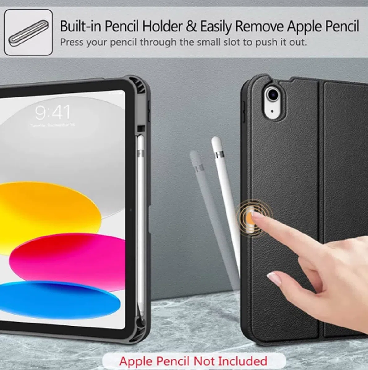 Clavier Coque et Souris pour iPad Pro 12.9 2015/2017, 1ère/2ème Génération, A1584/A1652/A1670/A1671/A1821, Français AZERTY Clavier Bluetooth Détachable Magnétique avec Fente pour Stylo, Rose