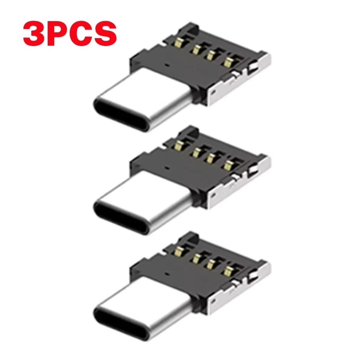 Lot de 3 adaptateurs OTG type C vers USB 2.0 mâle vers femelle pour MacBook