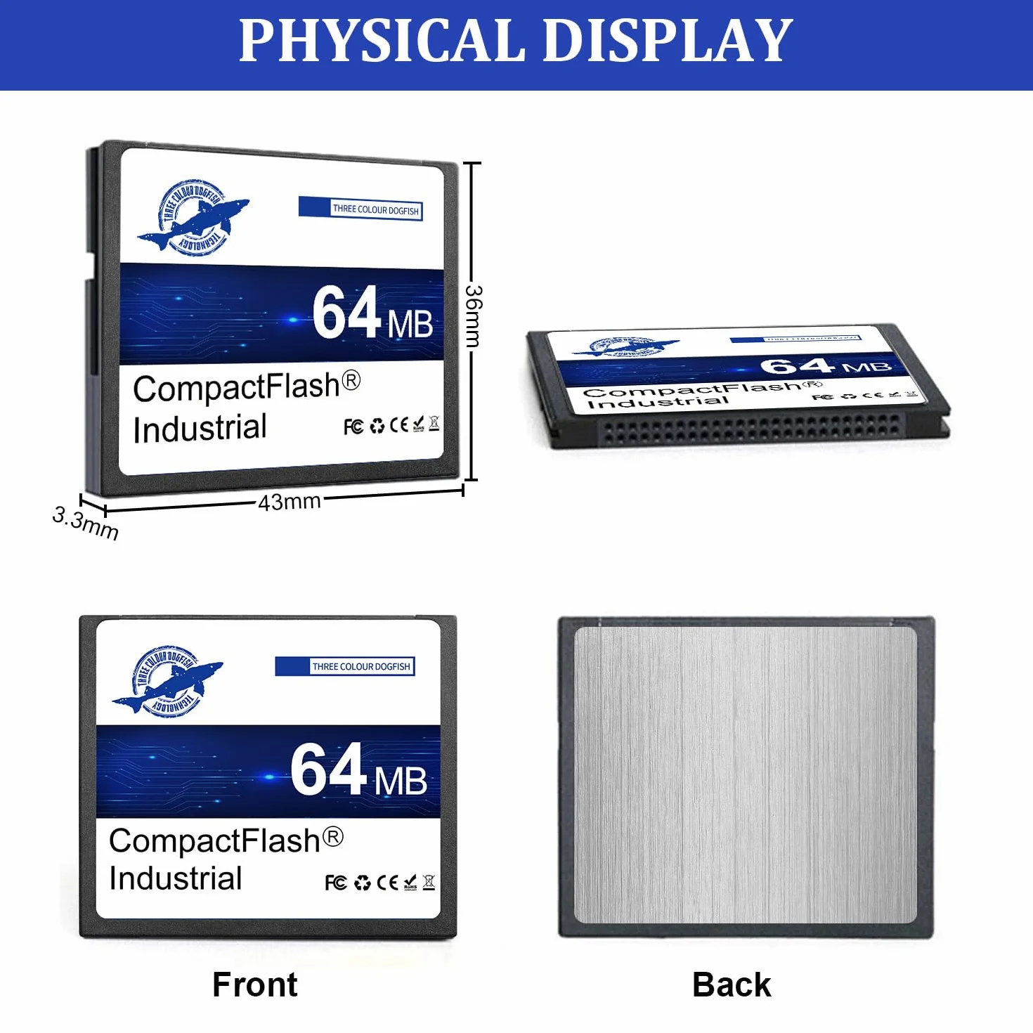 Dogfish Carte Mémoire Compact Flash 64Mo 2Pack CF Type I