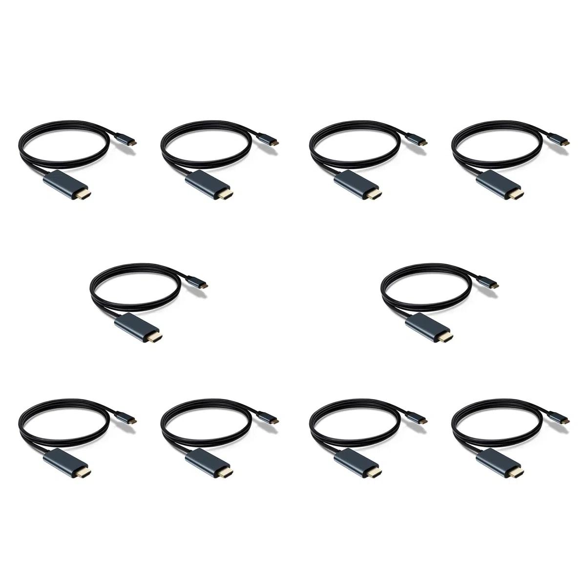 10X Adaptateur de Câble USB C vers Adaptateur de Câble 4K 60 Hz pour 3 Compatible pour TéLéPhone Android ChromeBook Etc