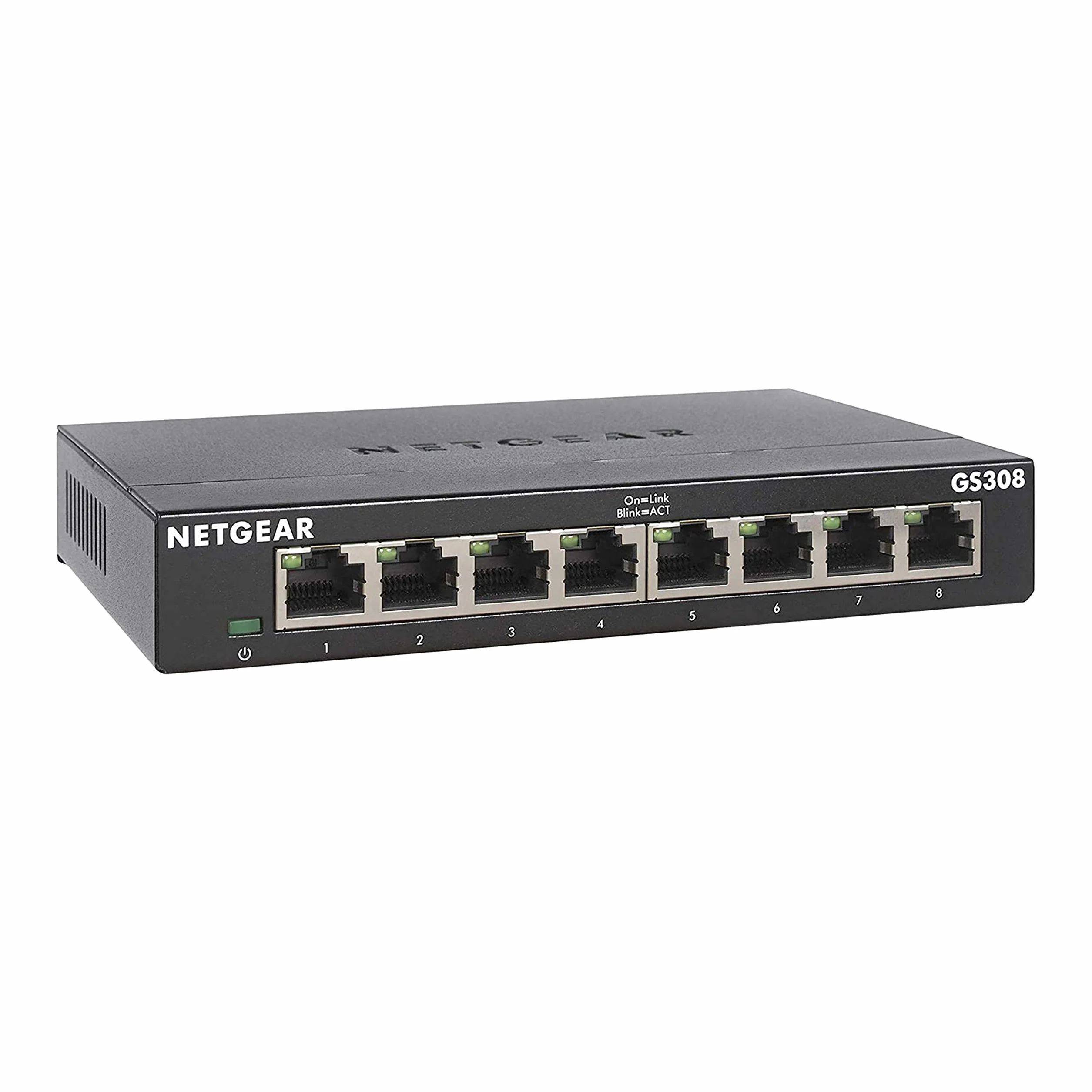 NETGEAR GS308 Switch Ethernet 8 Ports RJ45 Métal Gigabit 10/100/1000 Plug-and-Play Silencieux