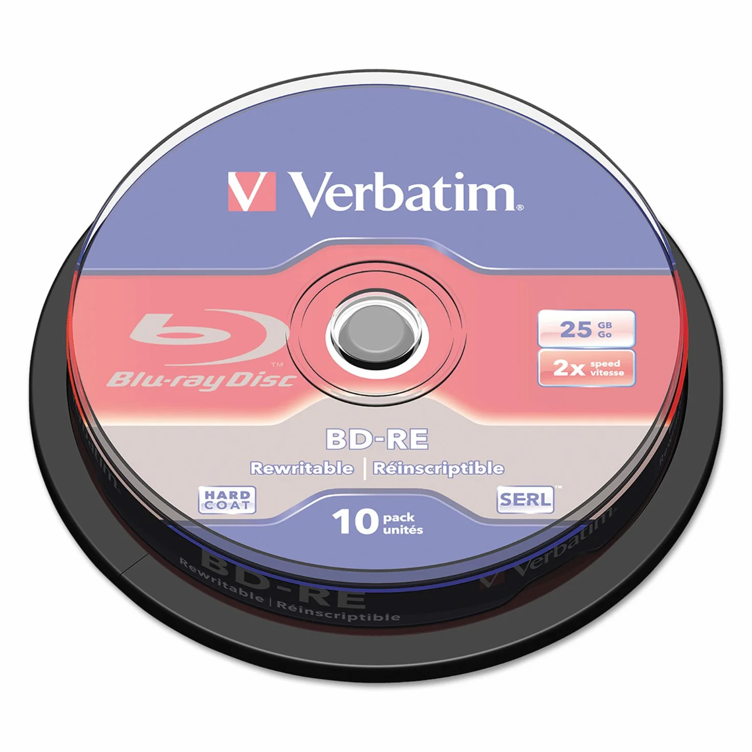 BD-RE 25 Go 1-2x Cakebox 10 disques