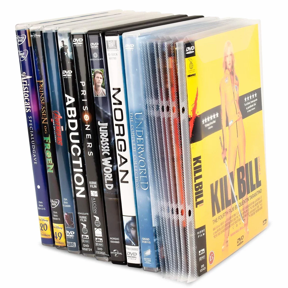 Pochette DVD Perforée Transparente à Rabat 3L 100 pcs