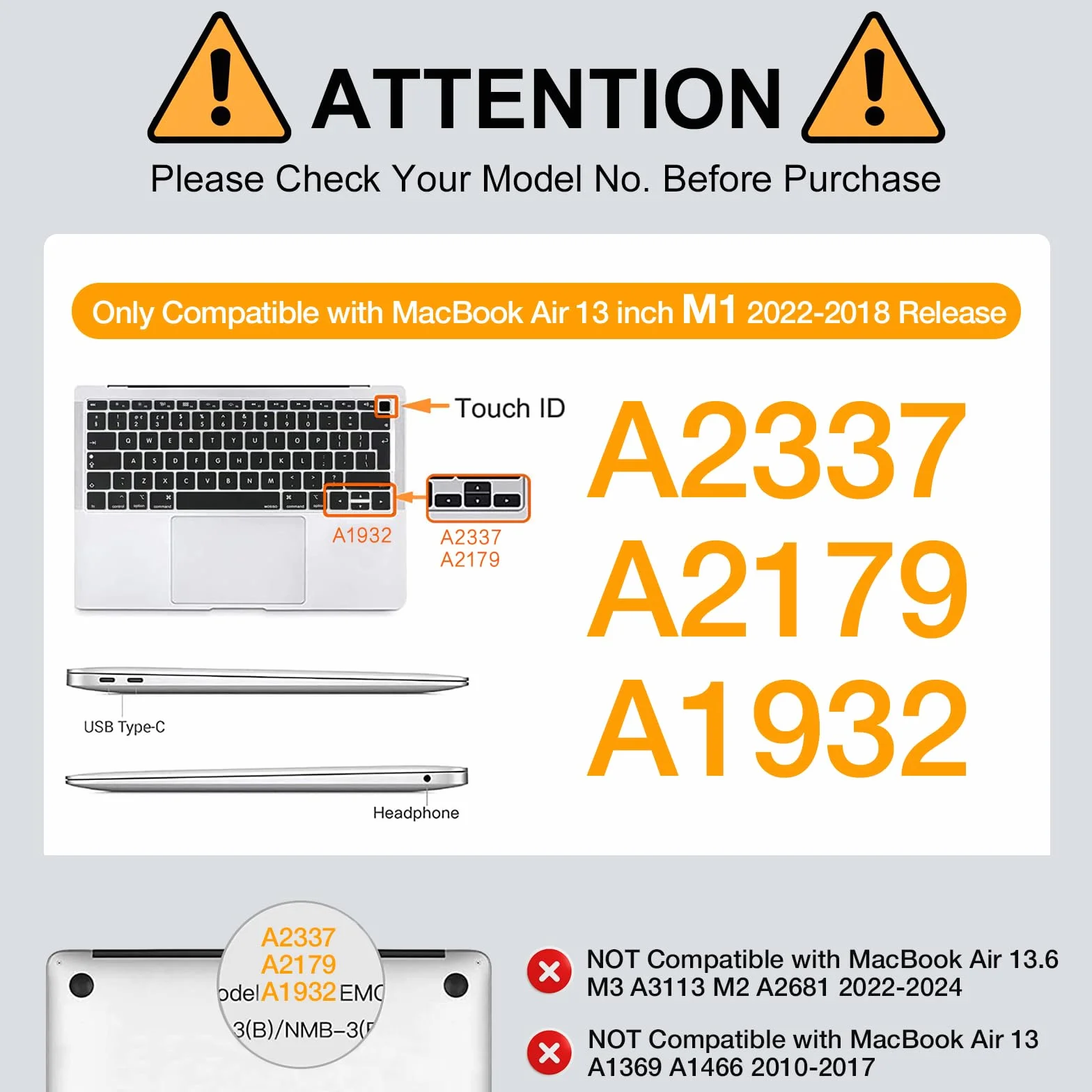 MOSISO Coque Compatible MacBook Air 13 Pouces 2022-2018 A2337 M1 A2179 A1932 Retina Display, Plastique Rigide Protection Clavier Adaptateur Type C 2 Pack, Cantaloup Vert