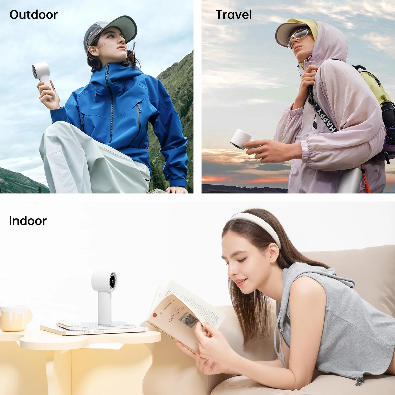 JISULIFE Mini ventilateur portable 5000mAh rechargeable 28h 5 vitesses