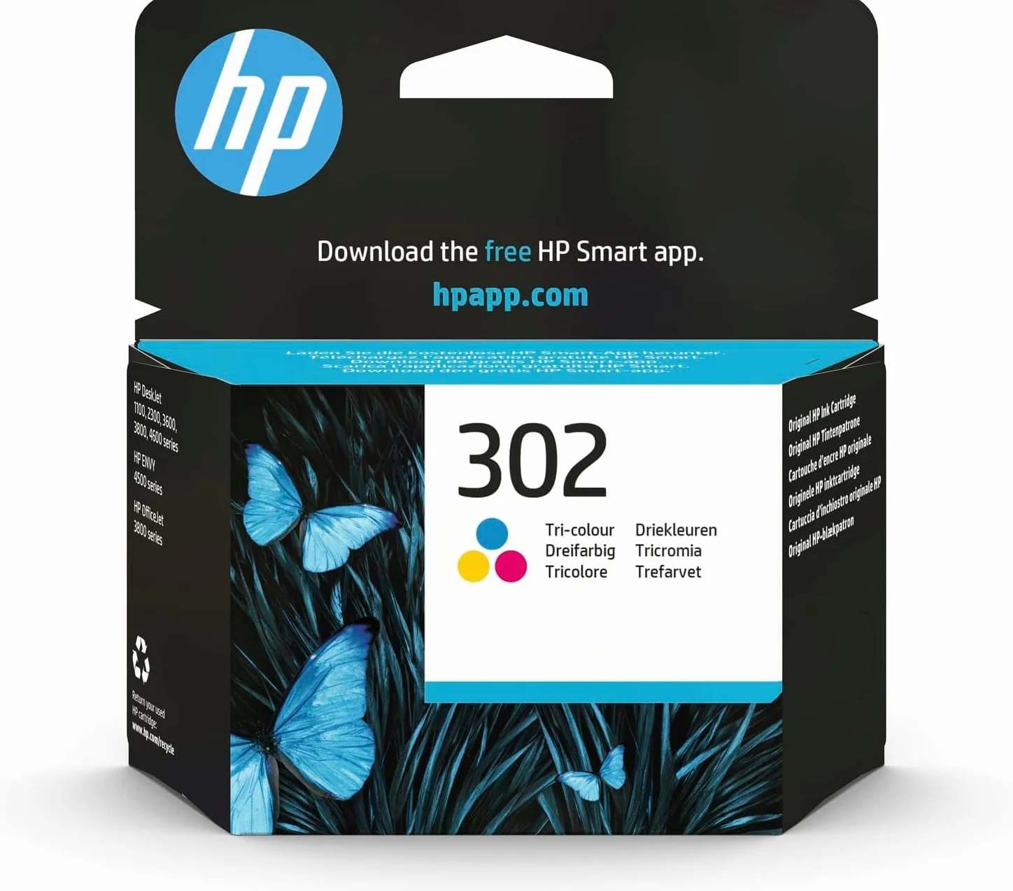 ORIGINAL HP 302 Cyan Magenta Yellow Tri-Color Cartridge Standard