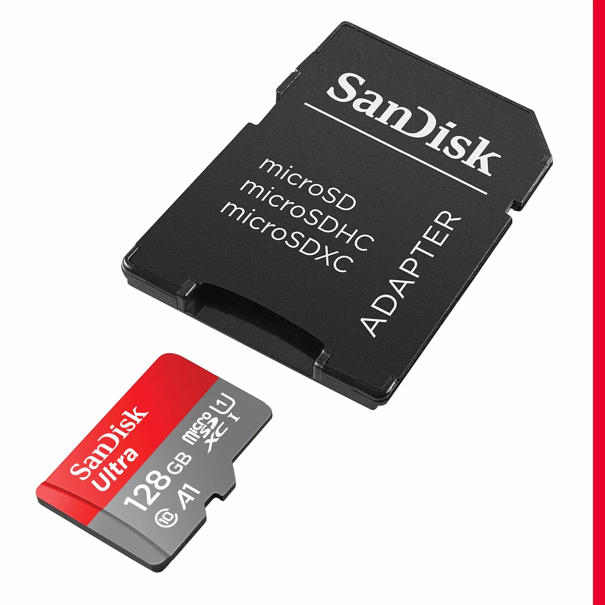 SanDisk 128 Go Ultra microSDXC Carte micro sd + adaptateur SD UHS-I A1 Class 10 U1 jusqu'à 140 Mo/s