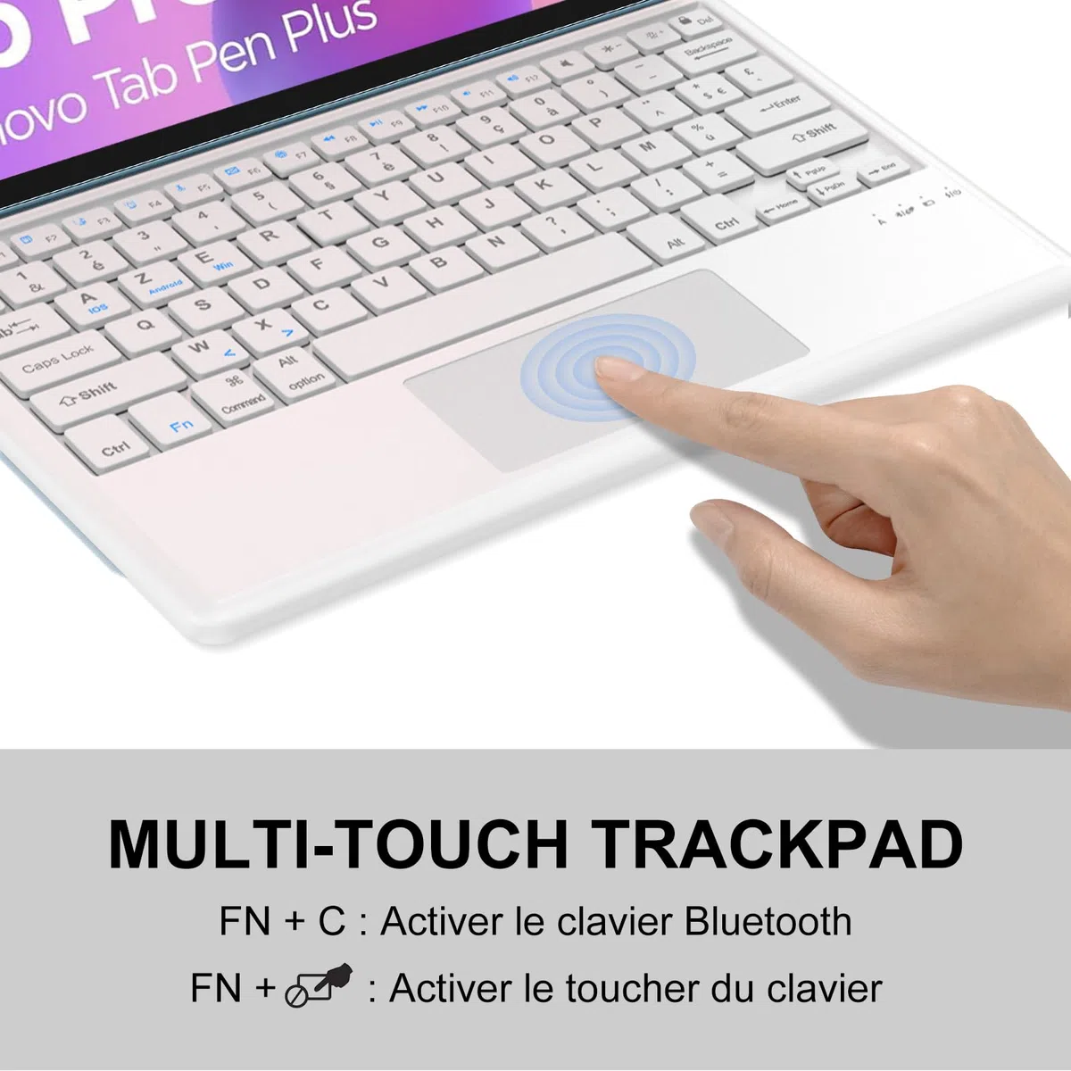 JADEMALL Clavier avec Touchpad pour Lenovo Idea Tab Pro 12.7" 2025