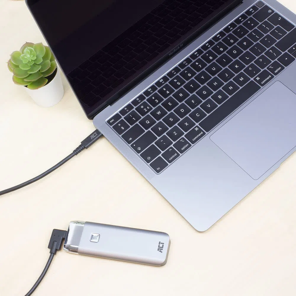 ACT Câble USB C à angle droit 1m, câble à 90 degrés USB 3.0, câble USB C PD 60W charge rapide, vitesse de données 5 Gbps - AC7406