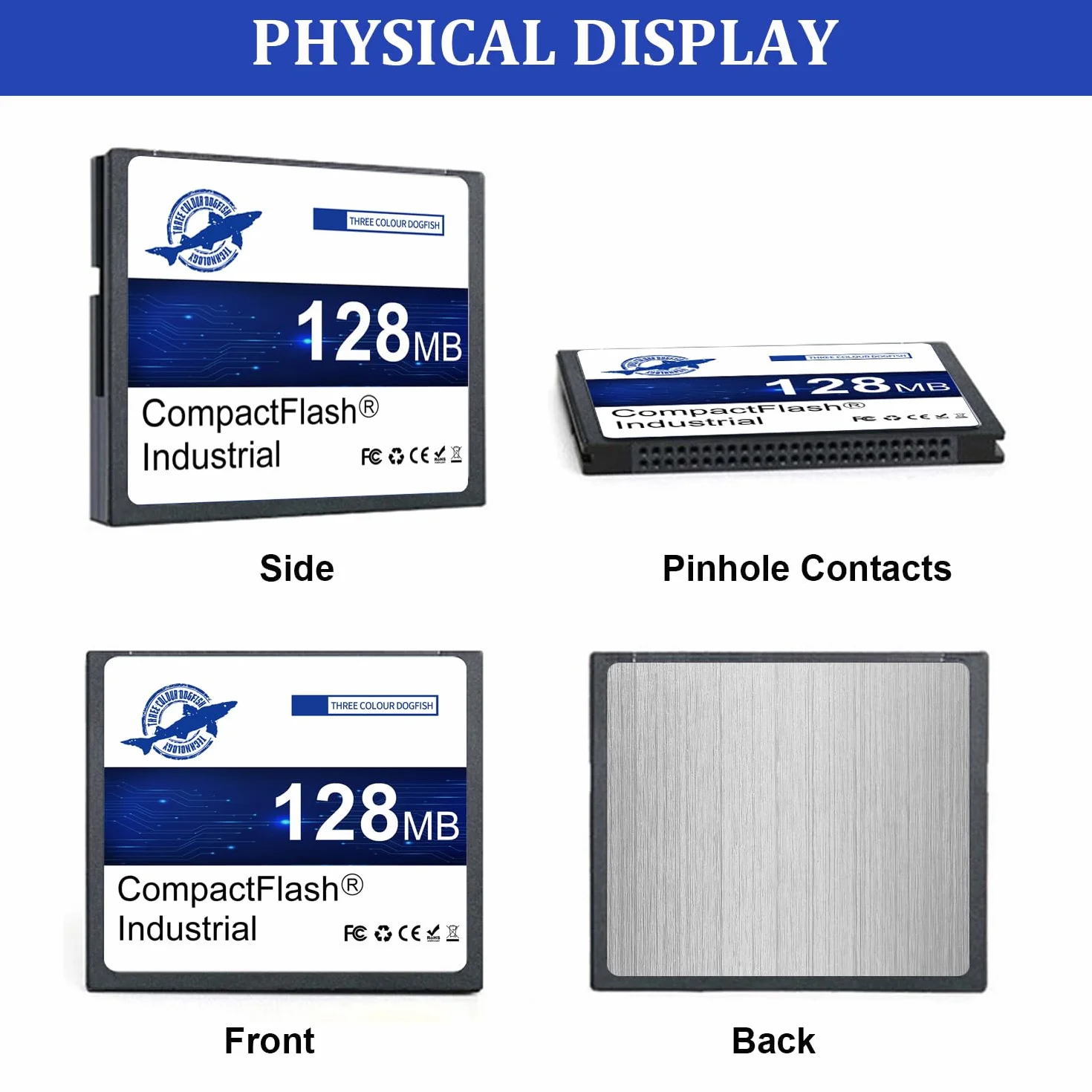 Dogfish 2 Pack 128Mo Compact Flash Card Carte Mémoire CF Type I Haute Performance FAT16