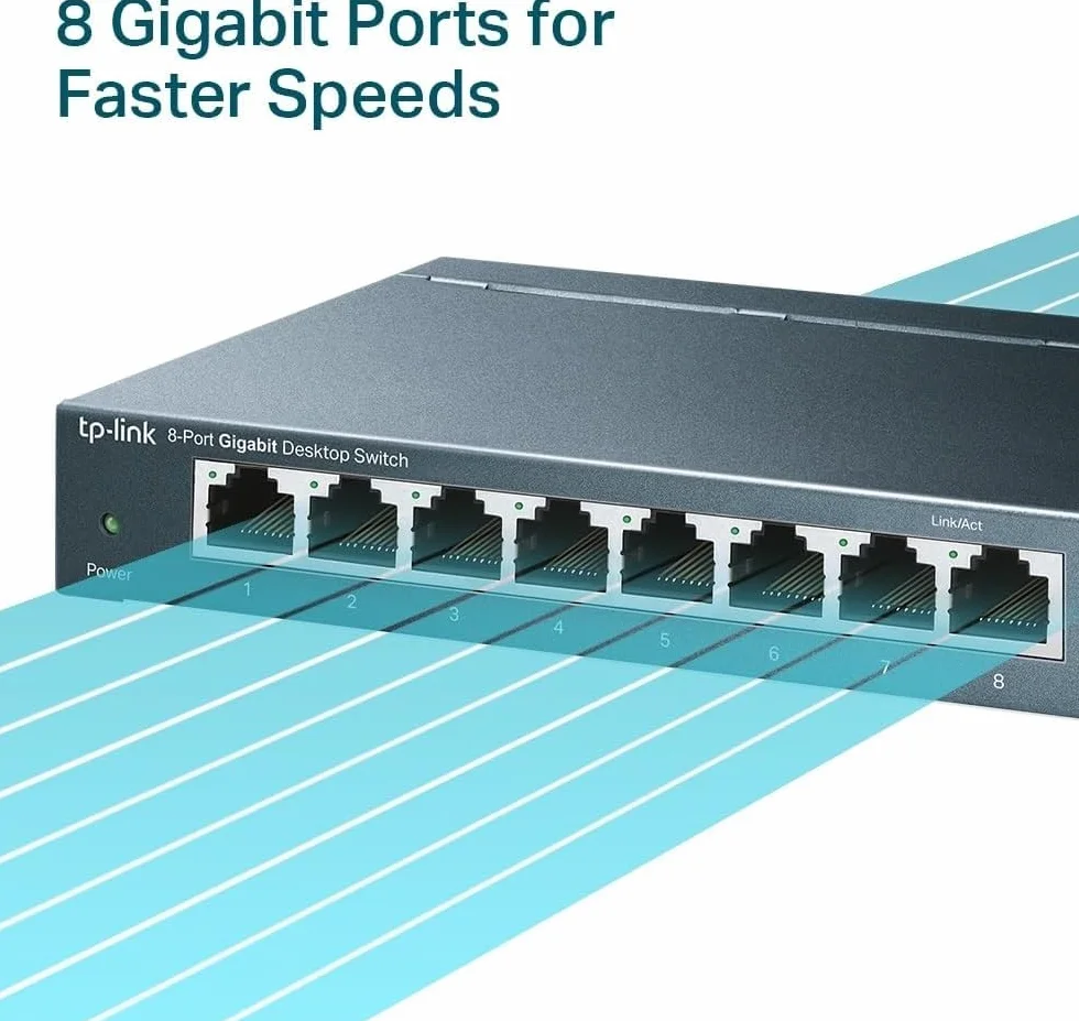 TP-Link SG108 Switch Ethernet Gigabit 8 ports RJ45 10/100/1000 Mbps Métallique
