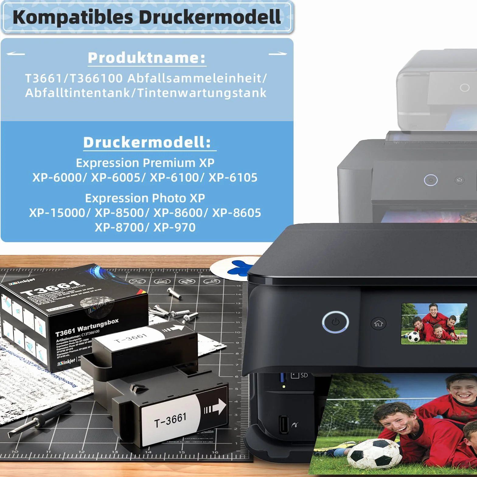 Boîte de maintenance compatible Epson XP-6000 XP-6100 XP-8600 XP-8605 XP-6005 XP-15000 XP-8500 XP-8700 XP-970 XP-6105
