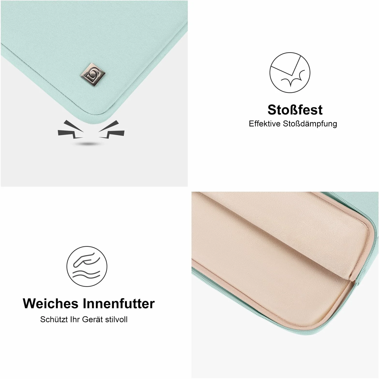DOMISO Housse Ordinateur 17 Pouces Imperméable Sacoche Protection PC Portable Menthe Verte
