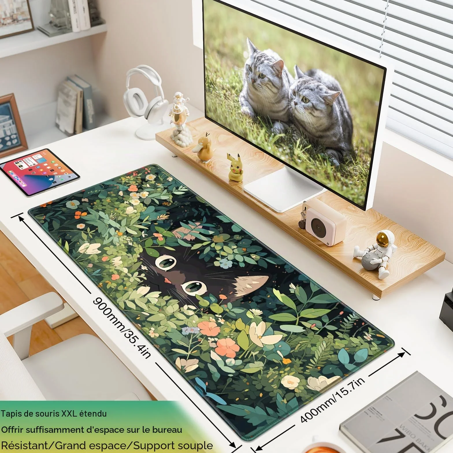 Tapis de souris de jeu XXL 900 x 400 mm imperméable antidérapant