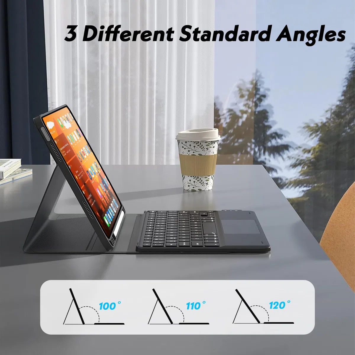 Étui Clavier Touchpad pour iPad Mini 6e génération 2021, AZERTY Français Clavier Bluetooth Rétroéclairé Détachable avec Étui Touchpad pour iPad Mini 6