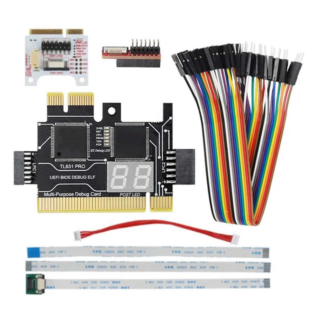 Carte de Diagnostic TL631 Pro + Carte D'Extension Carte de Diagnostic Carte MèRe PCI-E Analyseur de Diagnostic Multifonction pour Ordinateur Portable
