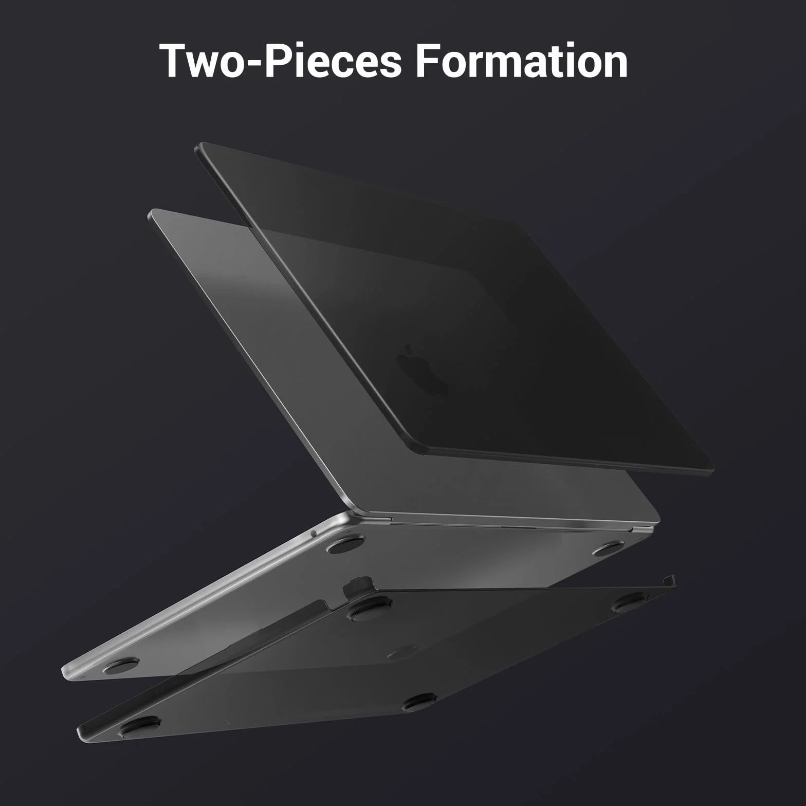MOSISO Coque Compatible avec MacBook Air 15 Pouces M5 M4 M3 M2 2026-2023, Antitrace Rigide, Noir Clair