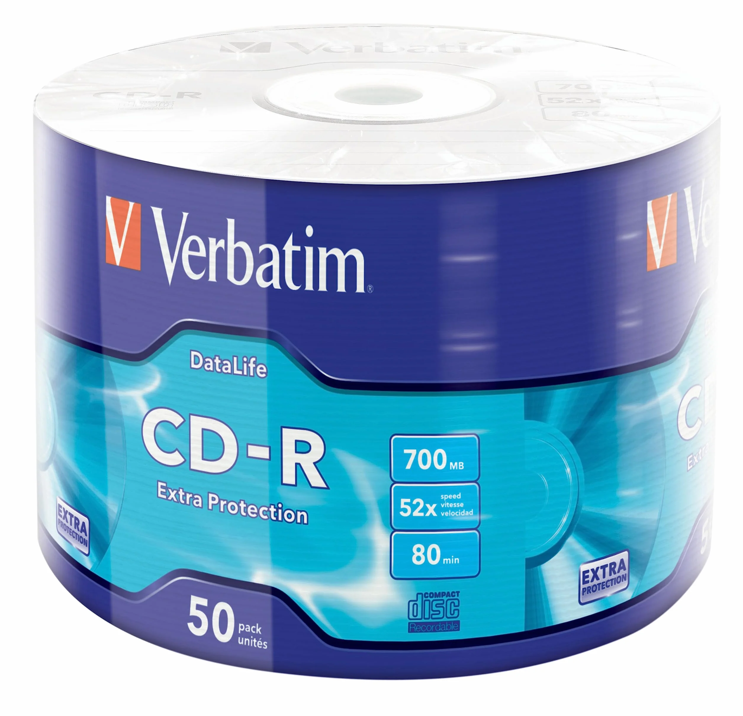 Verbatim CD-R Extra Protection 700 Mo Lot de 50 CD Vierges pour Photos et Vidéos