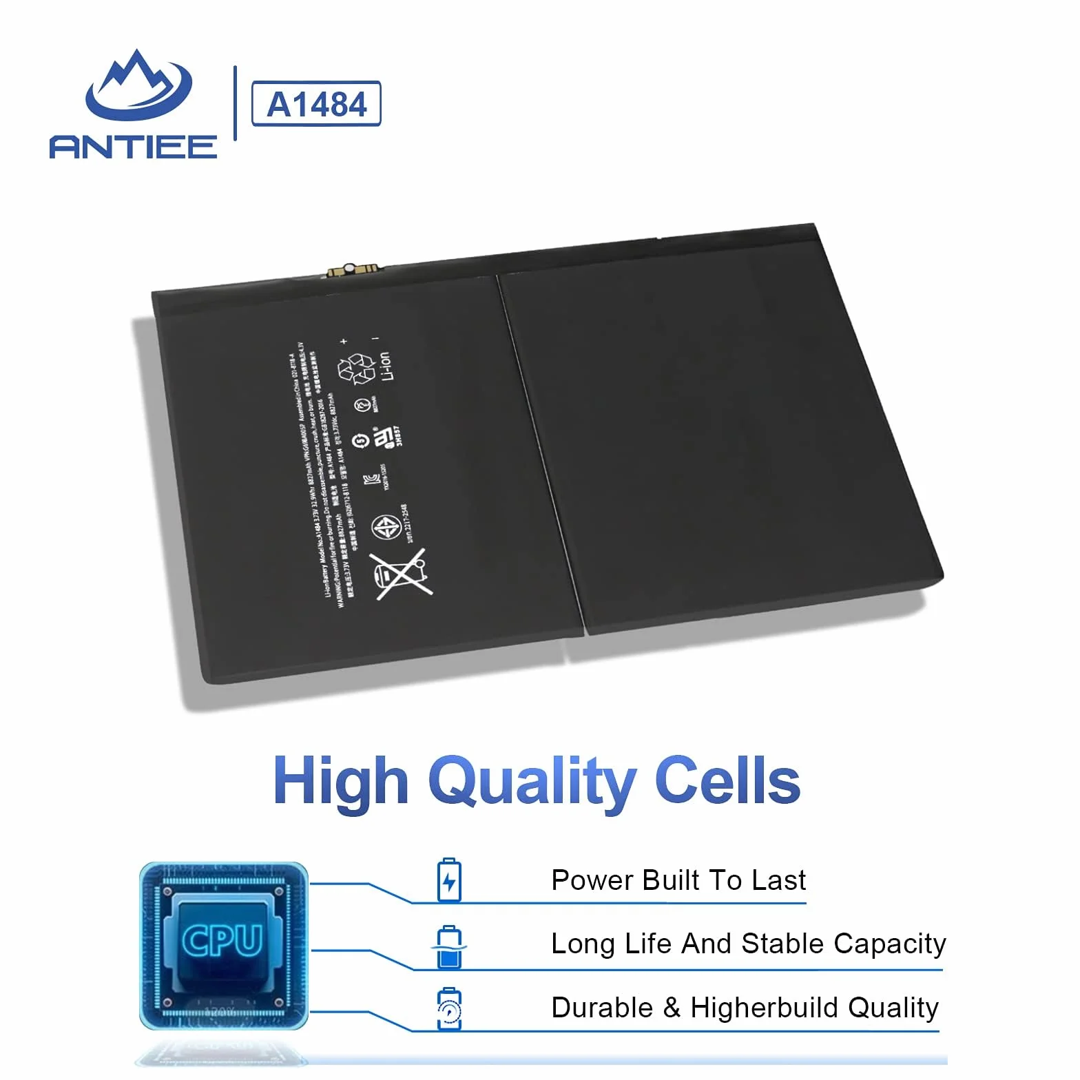 ANTIEE 8827mAh 32.9Wh A1484 Replacement Tablet Battery Compatible with iPad 2017 2018 Air