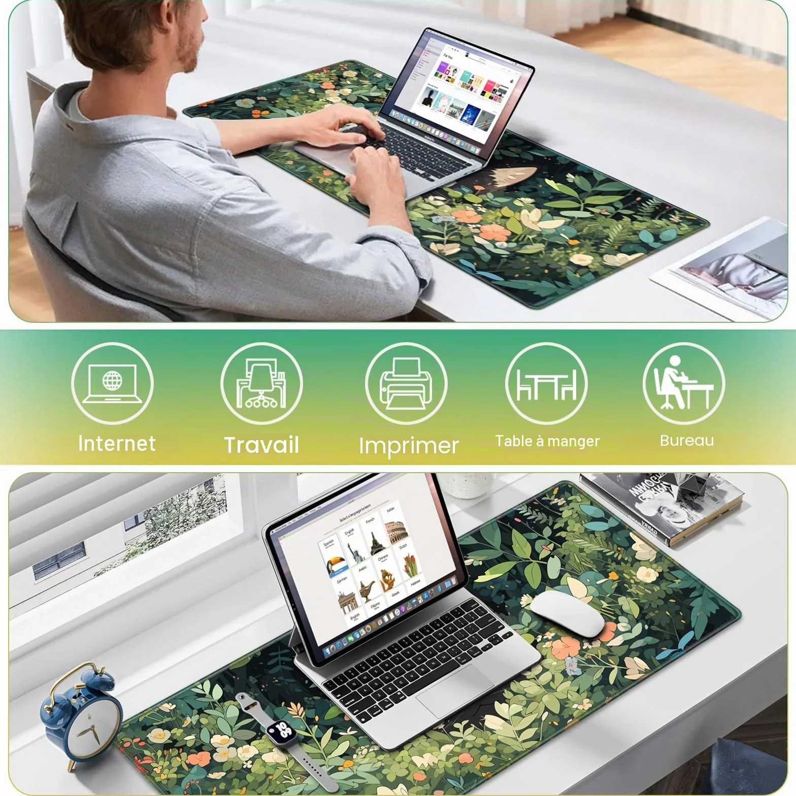 Tapis de souris de jeu XXL 900 x 400 mm imperméable antidérapant