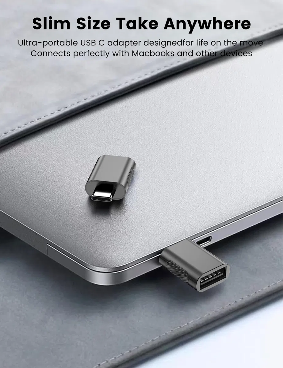 Lot de 4 adaptateurs USB C mâle vers USB femelle, adaptateur USB 3.0 femelle vers Thunderbolt 4/3 compatible avec MacBook Pro, Chromebook, Surface Book, Cellphon et autres appareils de type C