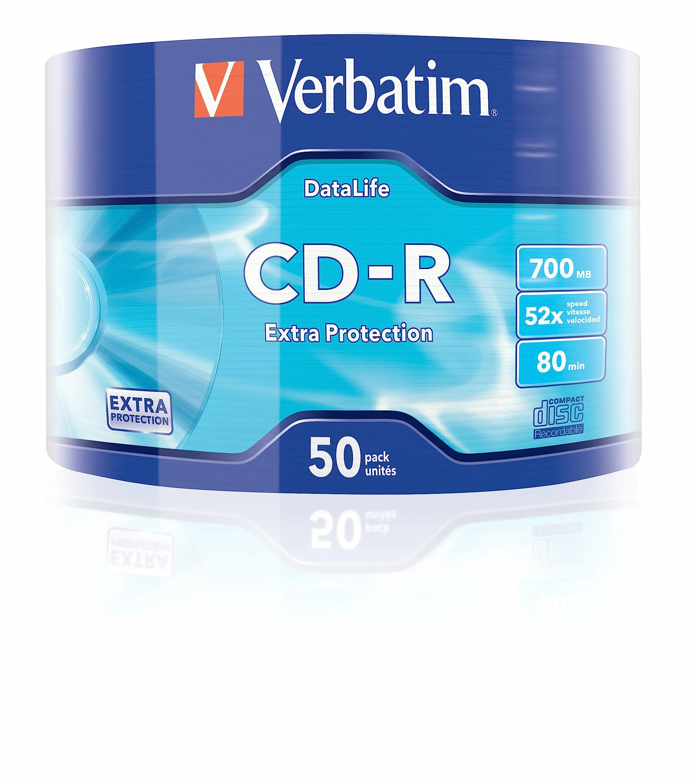 Verbatim CD-R Extra Protection 700 Mo Lot de 50 CD Vierges pour Photos et Vidéos