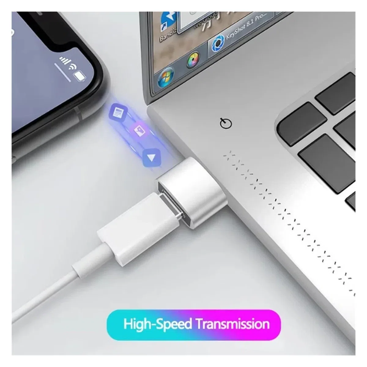 Lot de 6 adaptateurs USB vers USB C femelle vers USB mâle type C vers USB A (argenté)