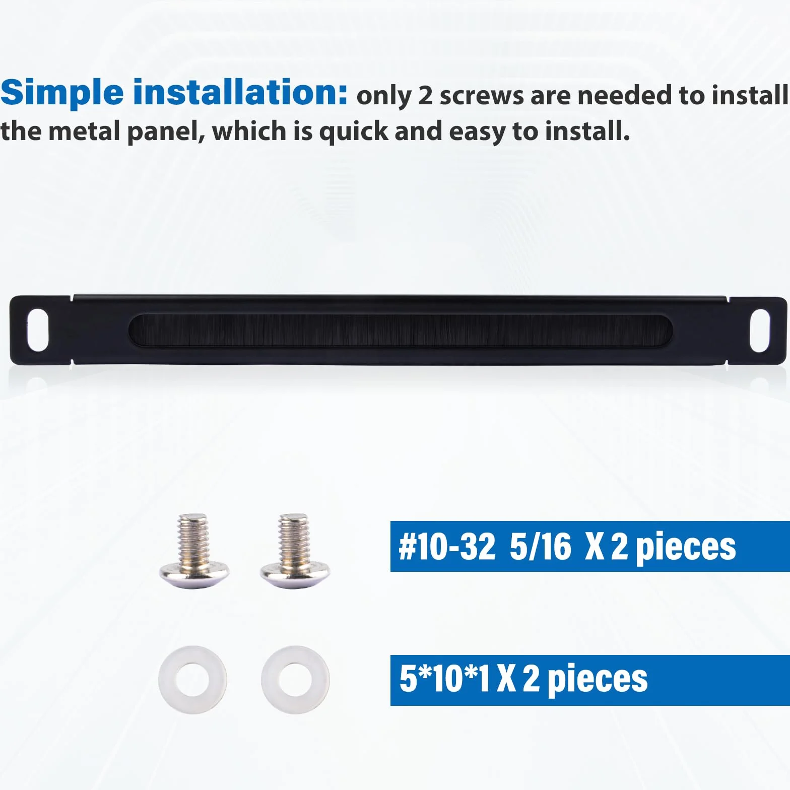 GeeekPi 10 inch 0.5U Brush Cable Manager Rack Mount Cable Management Panel for Server Rack Network Cabinet (2PCS)