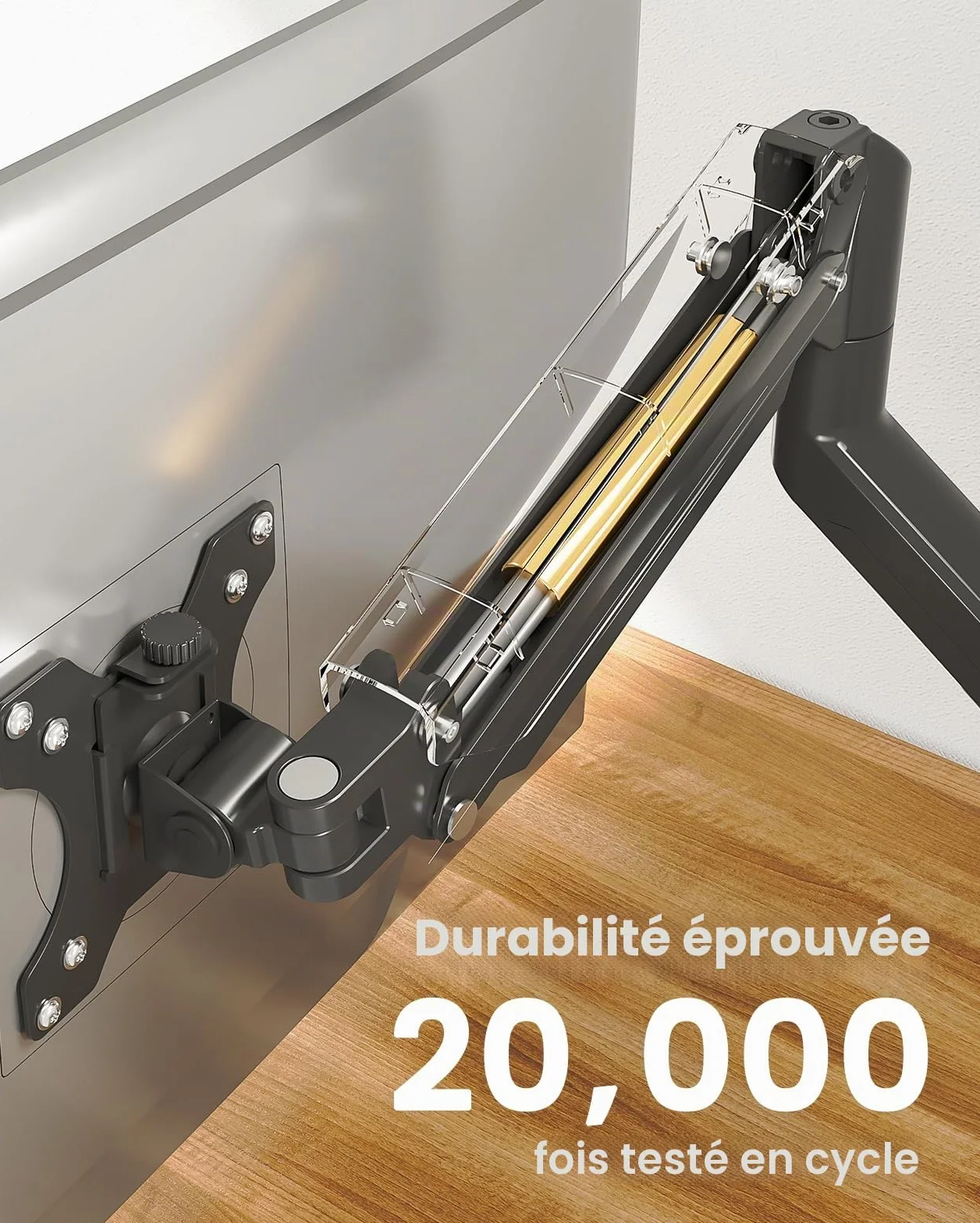 ErGear Support Ecran PC VESA 75x100 13-34 Pouces Rotation 360° Réglable Hauteur 10 KG Noir Gaming