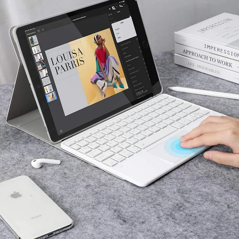 Coque Clavier avec Touchpad pour Huawei MediaPad M5 10.8 / M5 10.8 Pro 2018, AZERTY Clavier Bluetooth Détachable avec Pavé Tactile, Coque Housse pour 10.8" Huawei M5 10.8/ M5 Pro 10.8, Or Rose