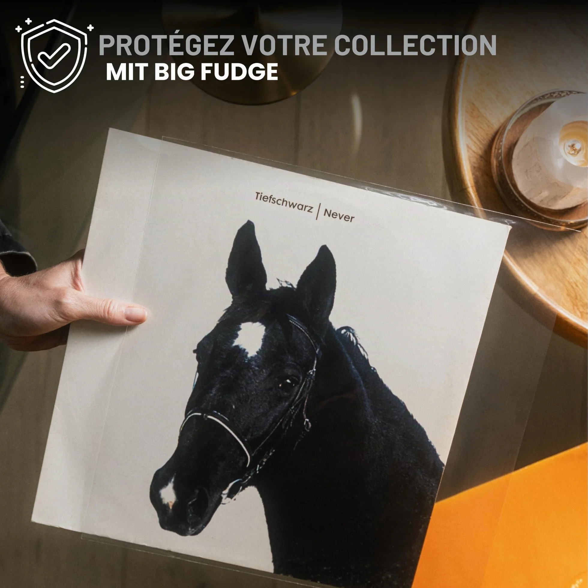 BIG FUDGE Pochettes Extérieures Vinyles 30cm x 50pcs Pochette Transparente Plastique 33 Tours 3 mil 30x30 cm
