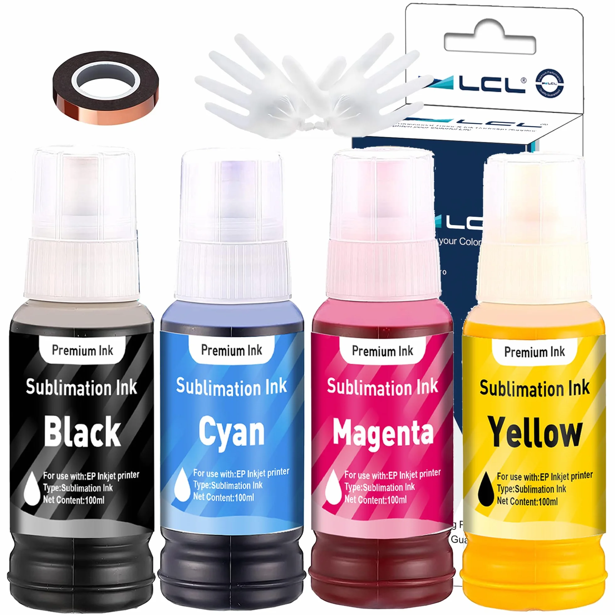 Recharge d'encre de Sublimation 400ML Compatible Epson EcoTank ET-2700 ET-2750 ET-2751 ET-2756 ET-3700 ET-2850 ET-2851 ET-2856 ET-3750 ET-3850