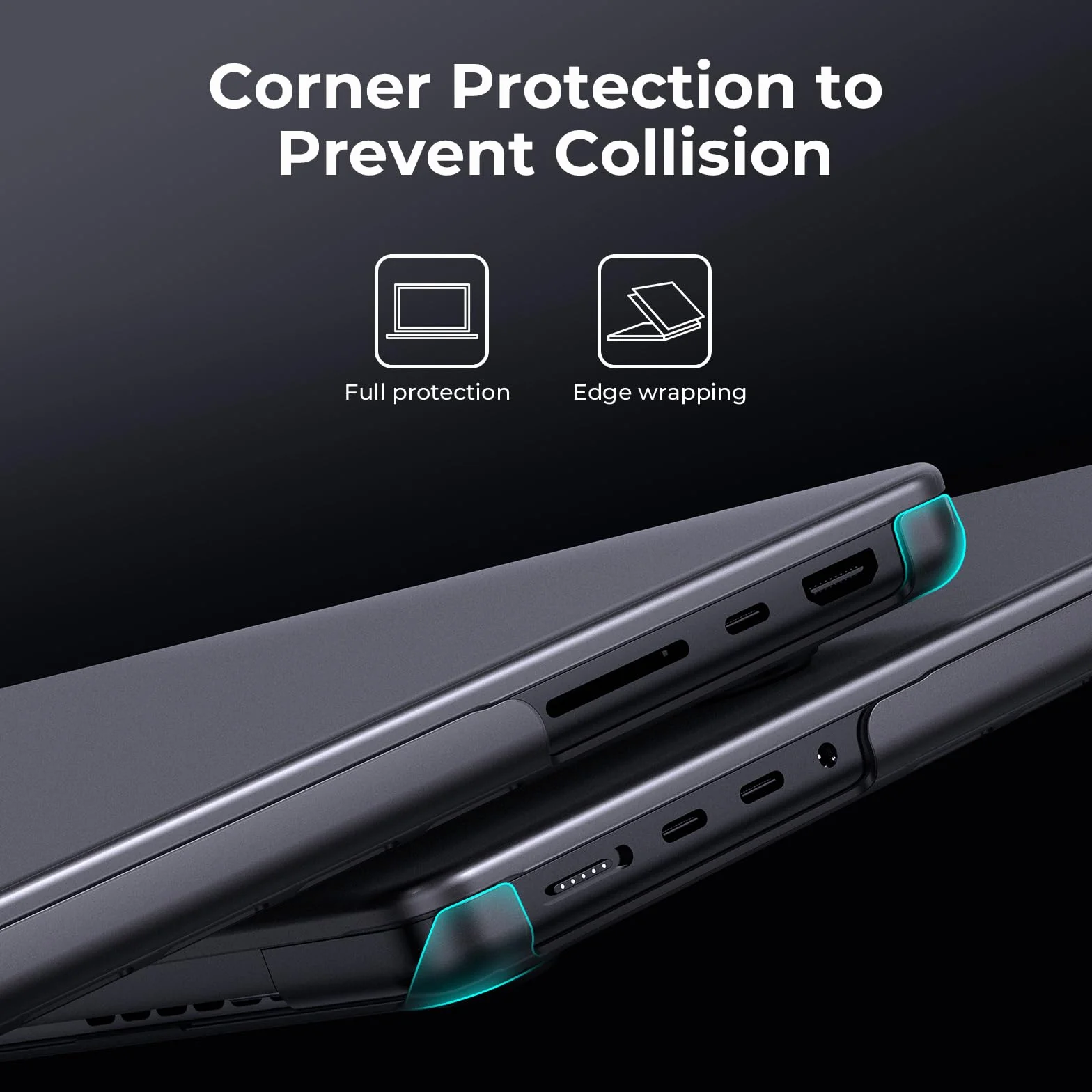BlueSwan Coque MacBook Pro 14 Pouces M5 2026 2025 M4 M3 M2 M1 Pro/Max Protection Rigide Mate Noir