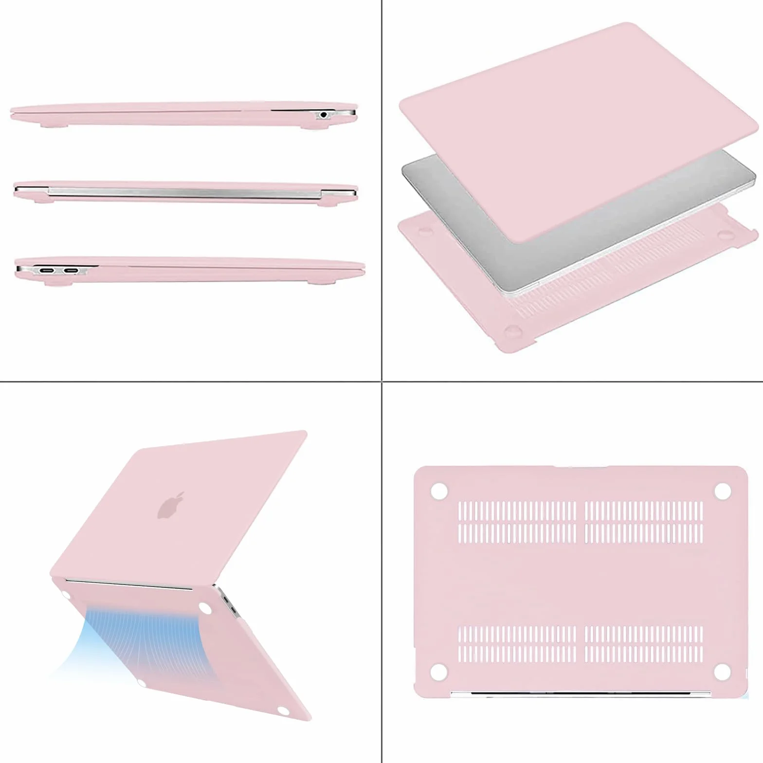 MOSISO Coque MacBook Air 13 Pouces M1 A2337 A2179 A1932 Rigide Housse Clavier Film Écran Sac Rangement Quartz Rose