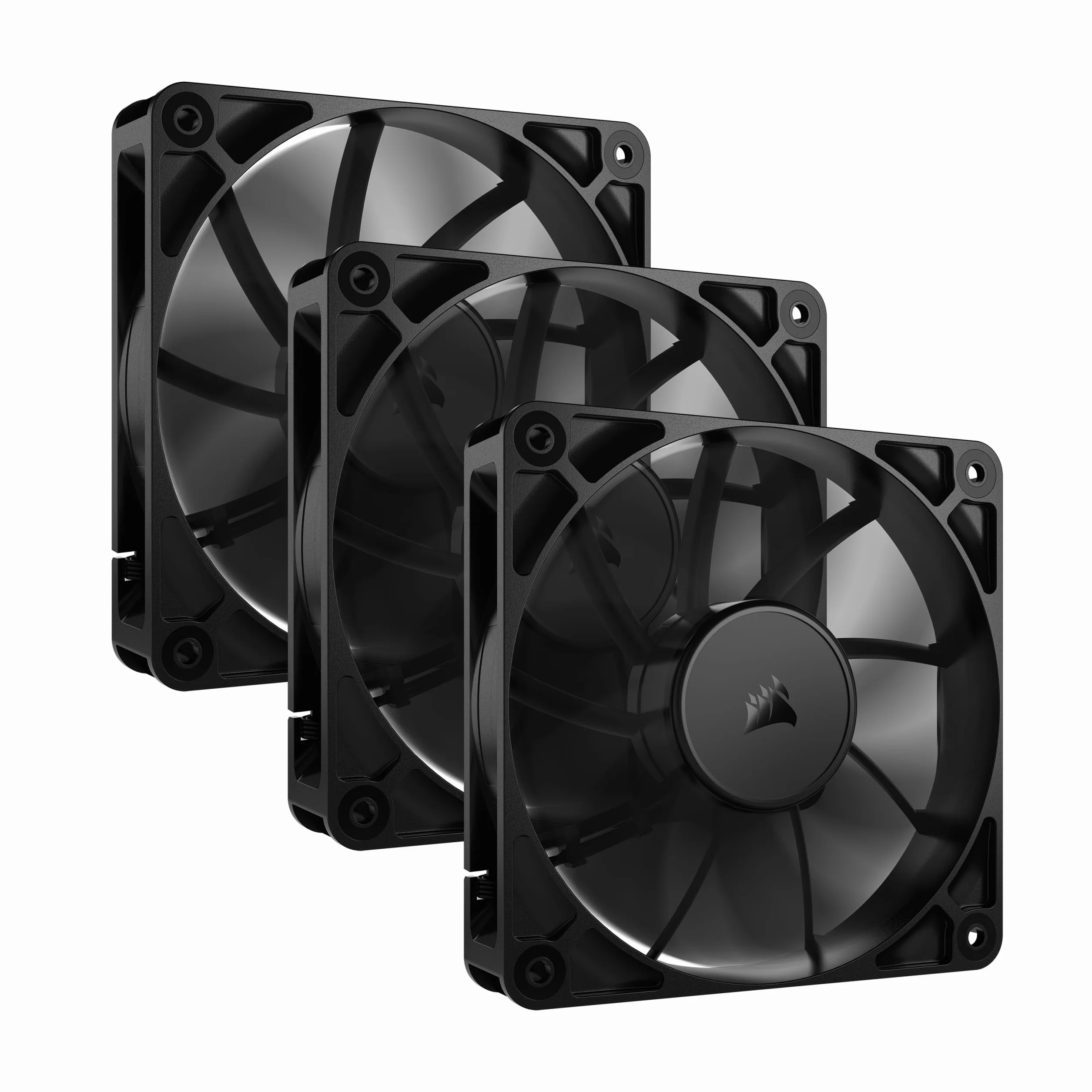 CORSAIR RS120 120mm Ventilateurs PWM Daisy-Chain Faible Bruit Roulement à Dôme Magnétique Paquet Triple Noir