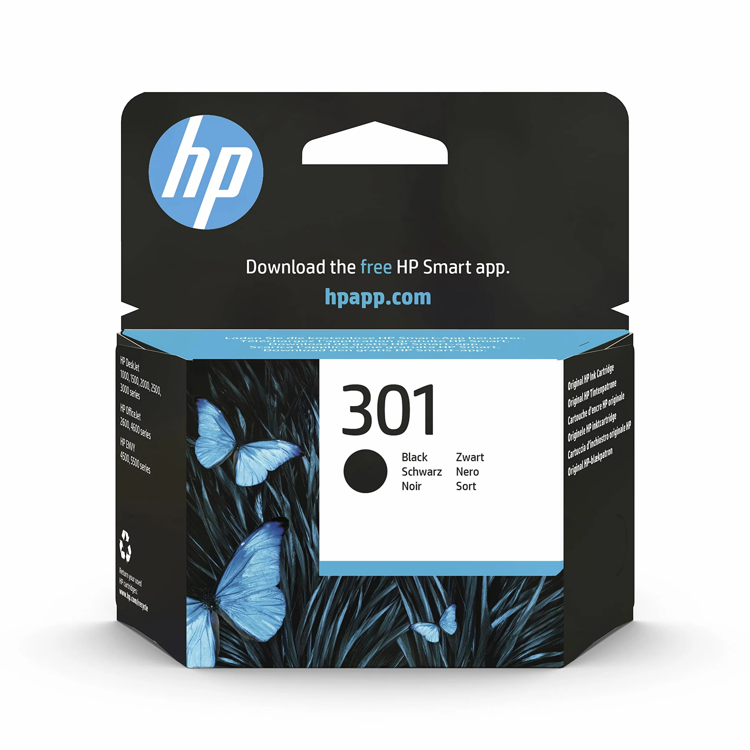 HP 301 Cartouche d'encre noire Haute capacité CH561EE pour Imprimantes HP DeskJet Envy OfficeJet