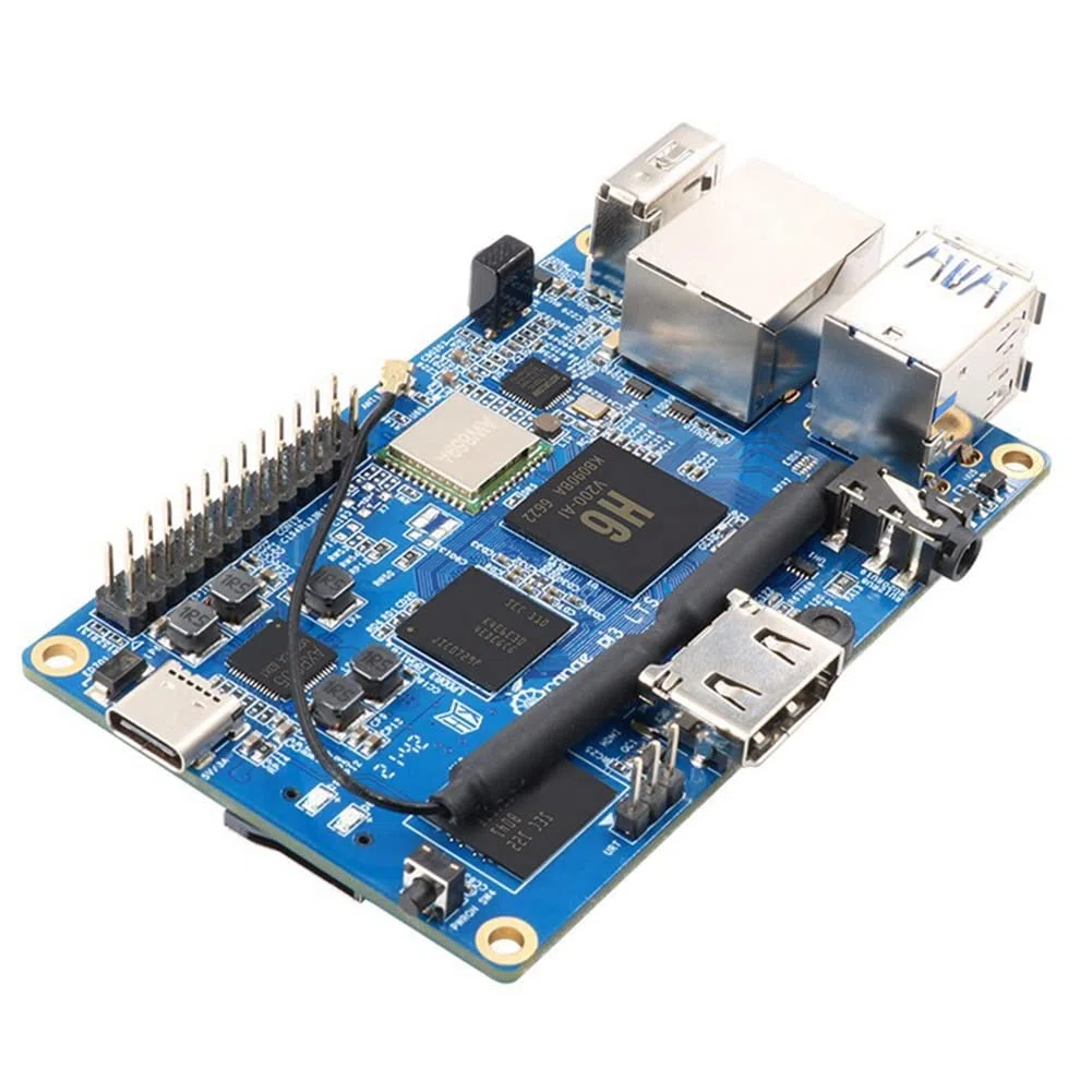 Orange Pi3 EMMC Development Board Allwinner H6 Chip Carte de développement intégrée 2G + 8G avec boîte de protection transparente