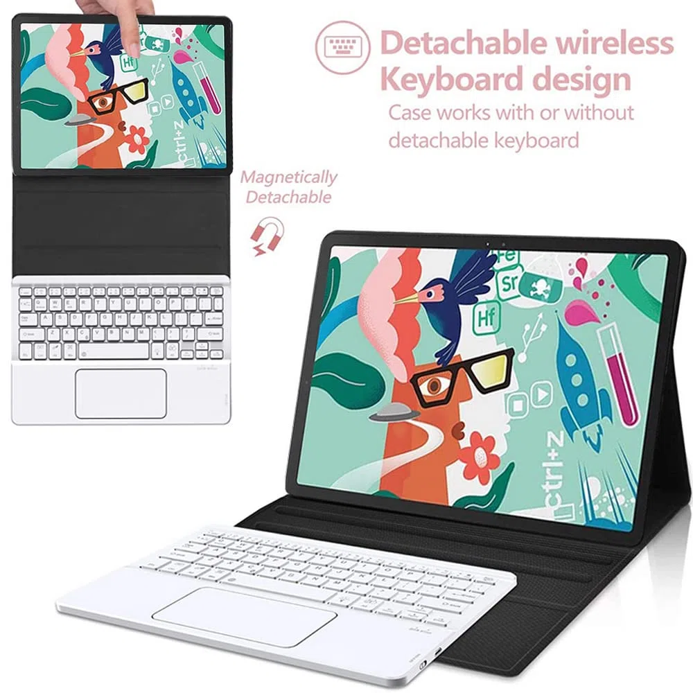Coque Clavier avec Touchpad pour Huawei MediaPad M5 10.8 / M5 10.8 Pro 2018, AZERTY Clavier Bluetooth Détachable avec Pavé Tactile, Coque Housse pour 10.8" Huawei M5 10.8/ M5 Pro 10.8, Or Rose