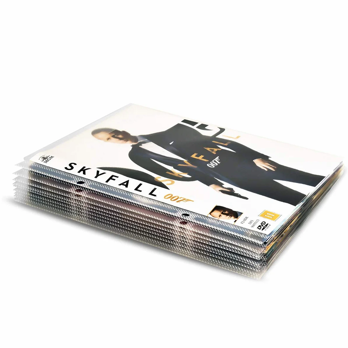 Pochette DVD Perforée Transparente à Rabat 3L 100 pcs