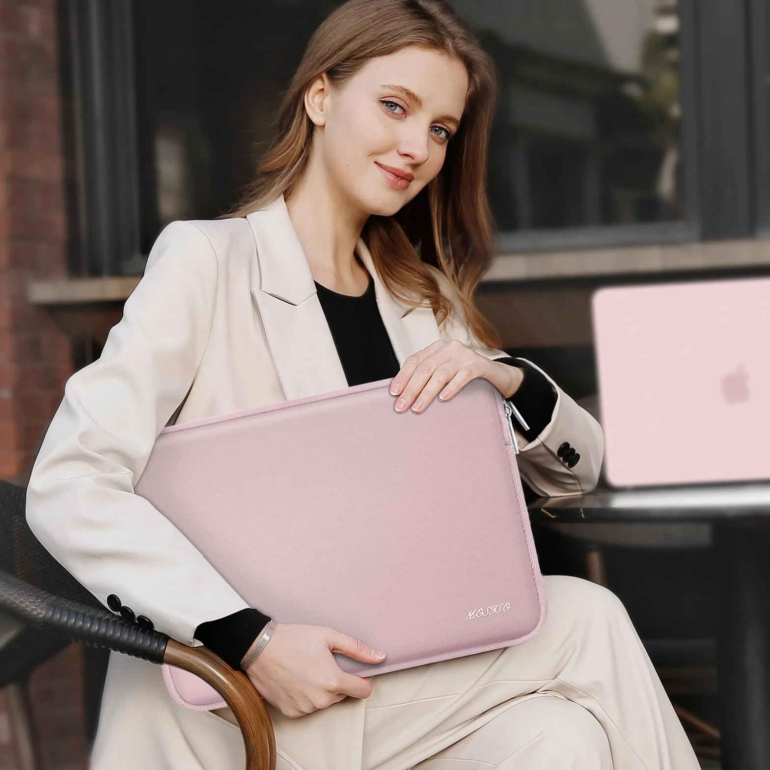 MOSISO Housse Ordinateur Portable 13 Pouces Compatible MacBook Air M5 M4 M3 M2 M1 2026-2018 Pro M2 M1 2026-2016 Néoprène Rose