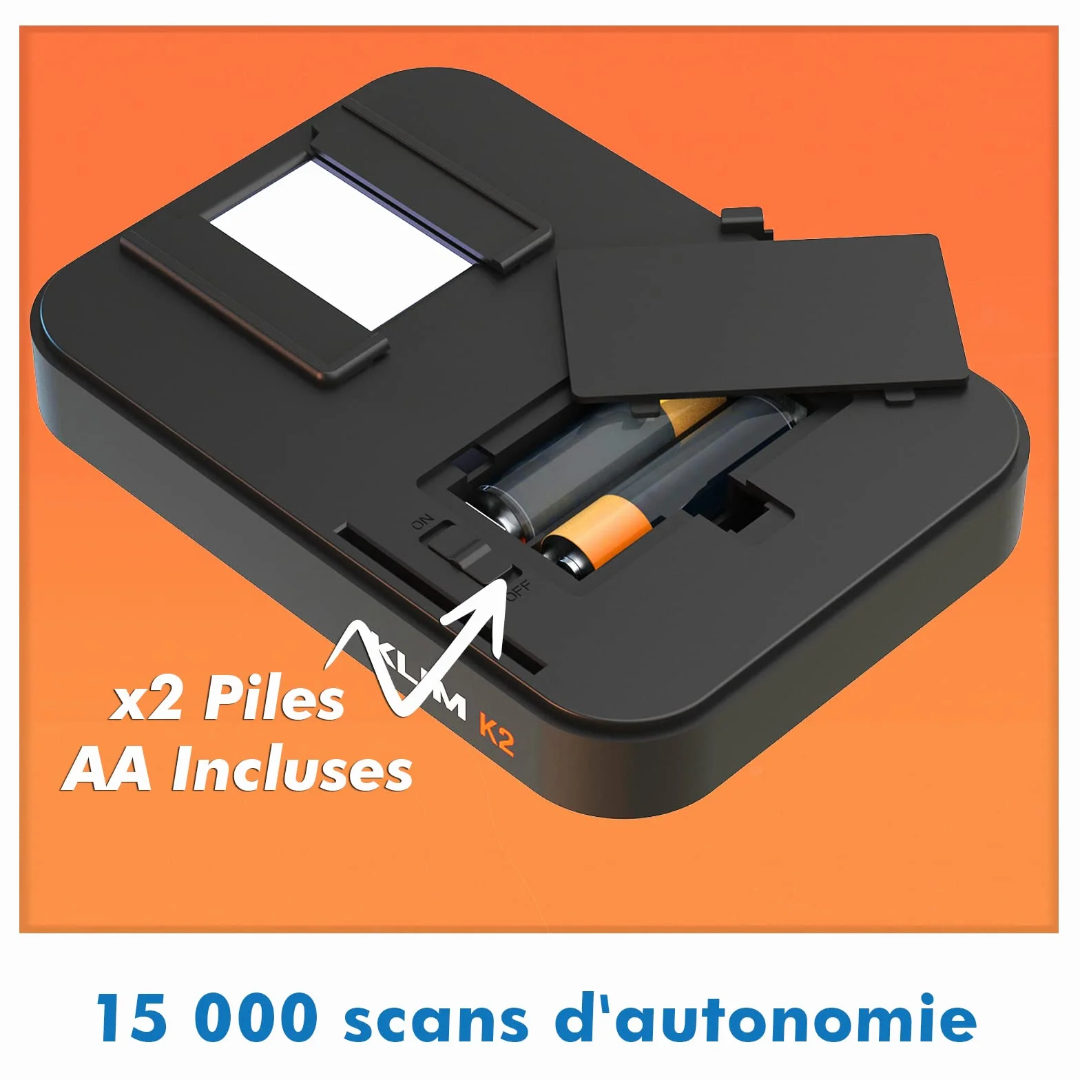 KLIM K2 Mobile Film Scanner 35mm + Free APP - Scanner Positif et négatif, Diapositives, Photos