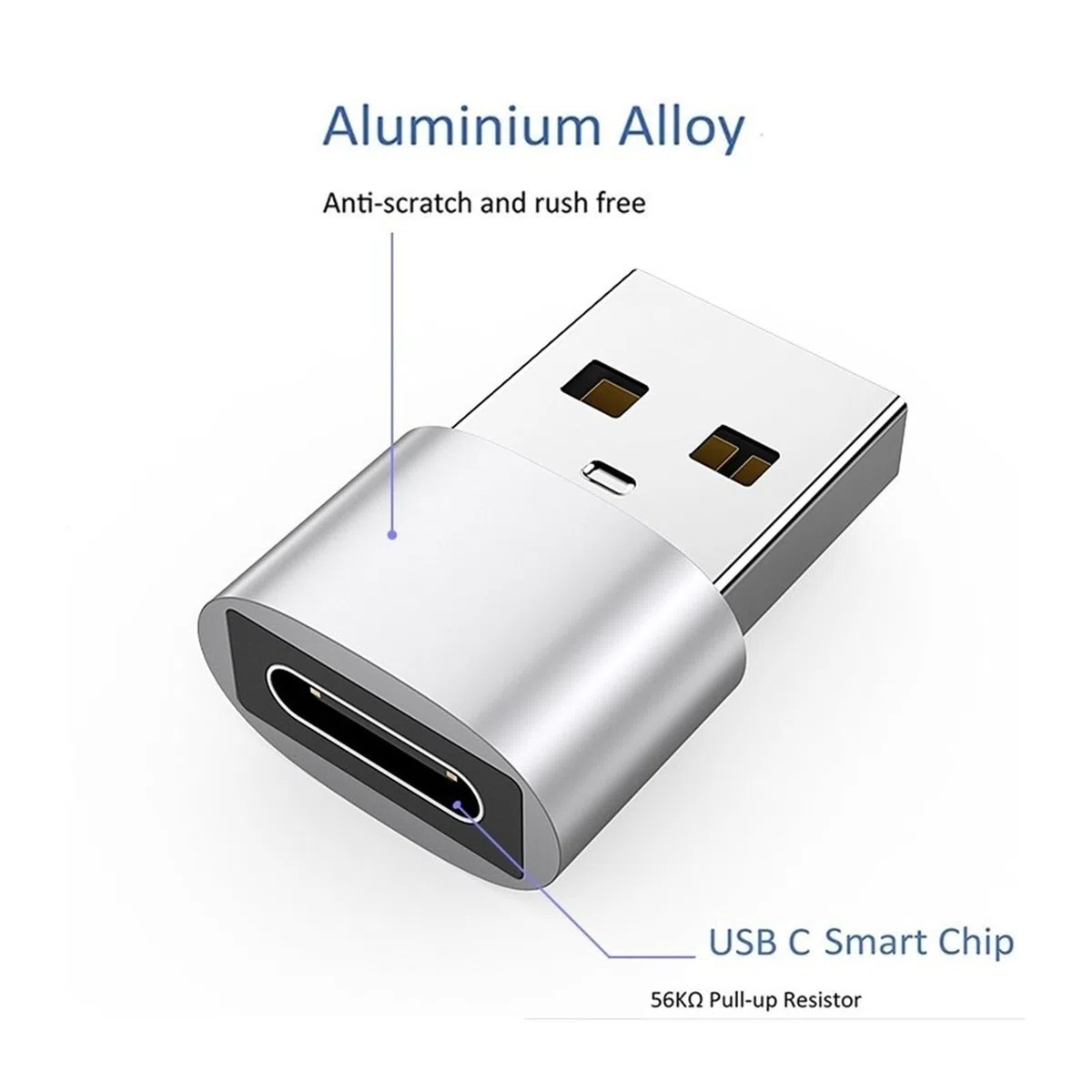 Adaptateur USB C OTG type C mâle vers 3.0 femelle convertisseur pour téléphone et tablette (doré)