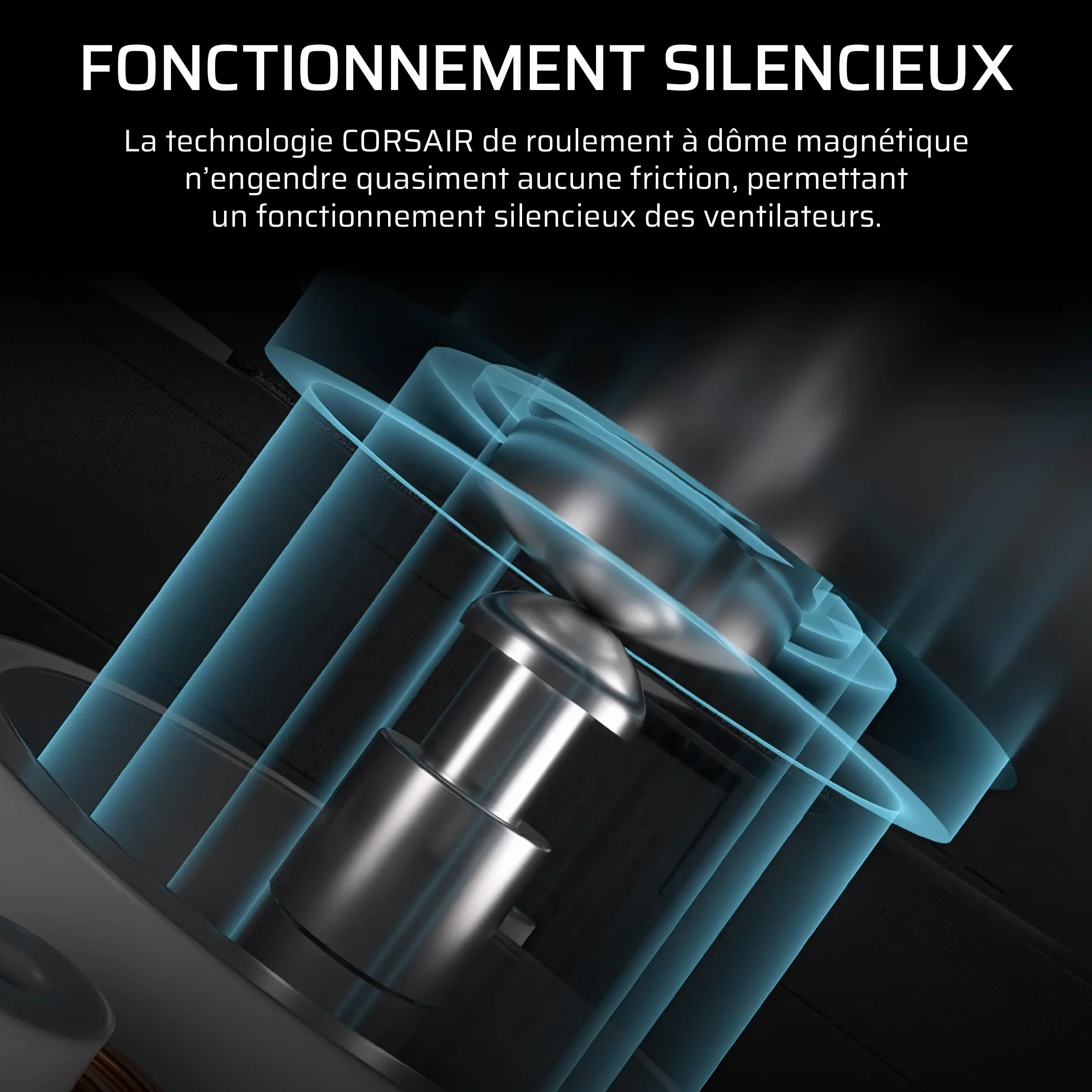 CORSAIR RS120 120mm Ventilateurs PWM Daisy-Chain Faible Bruit Roulement à Dôme Magnétique Paquet Triple Noir